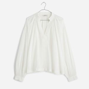 77- nq888 madewell sz s Shirred Long-Sleeve Top